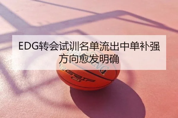 EDG转会试训名单流出中单补强方向愈发明确